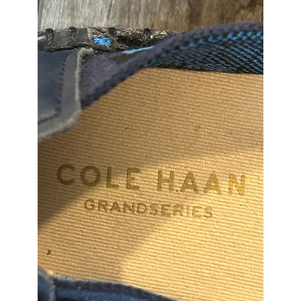 Cole Haan Women Navy Blue Leopard Print Espadrille‎ Flats Shoes Size 5B